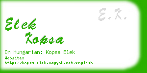 elek kopsa business card